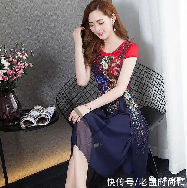 印花|唯有旗袍式连衣裙显美感，精致优雅品位，衬托35+女性出众气质
