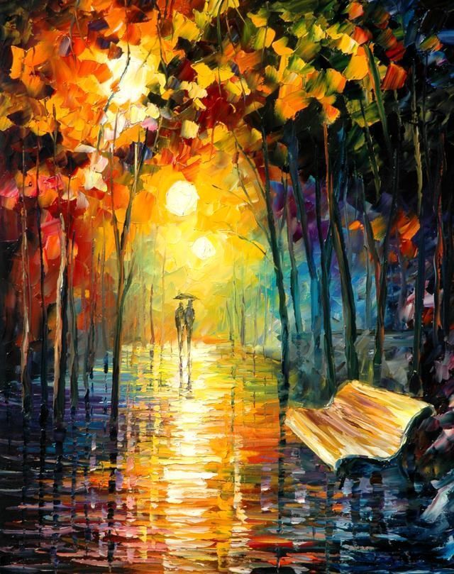 leonidafremov&现代印象以色列画家leonid afremov调色刀创作的缤纷炫丽油画