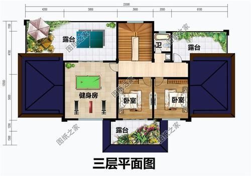 效果图|5开间三层自建房设计图,简单大气,把田园美景送到家