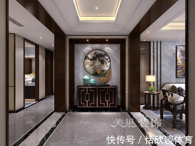背景墙|人见人爱的新中式风，一个人住140平四居室，一进门就被迷住了