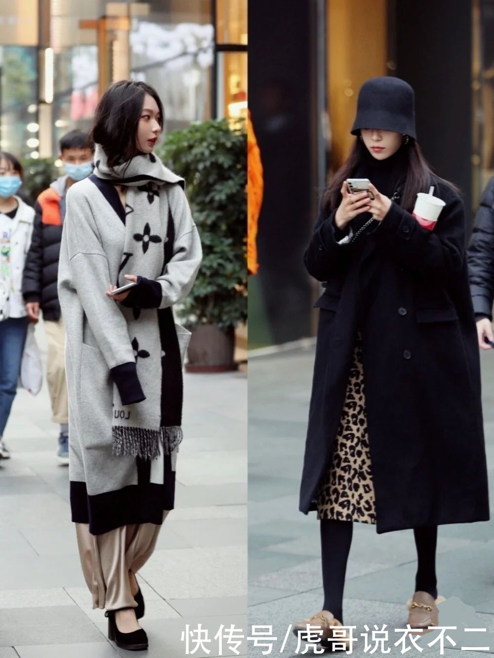论“大衣”穿搭，还是国内街拍最好看，个个都是优雅精致的时髦精