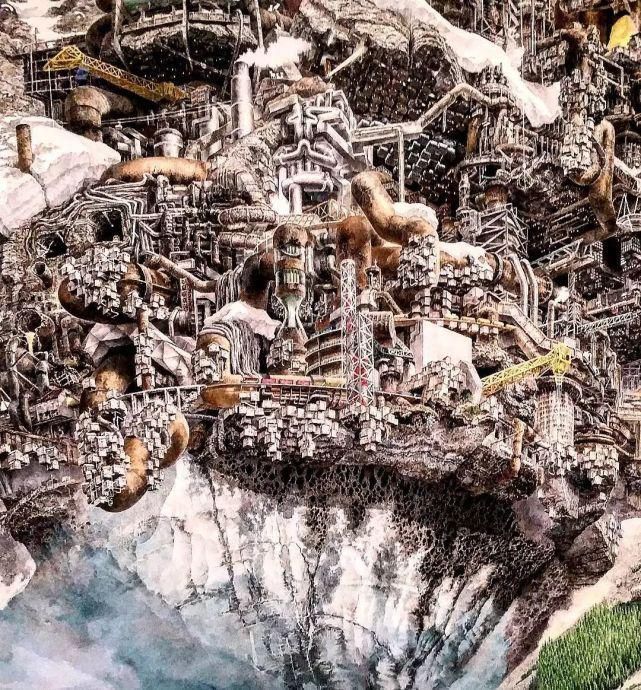 东京艺术大学$一幅画画了3年,细到要用放大镜,他把钢笔画玩到了极致