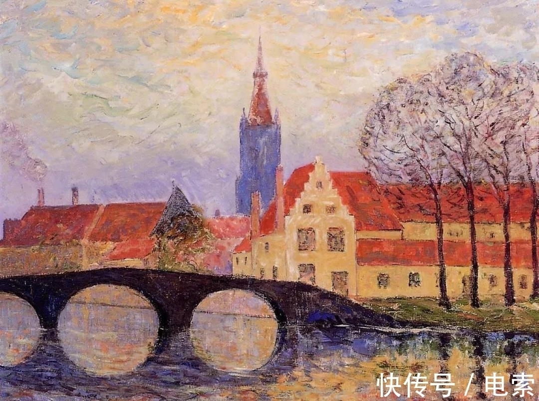 风景@他是法国著名印象派画家,风景油画集合众家之技法,然后自成一格