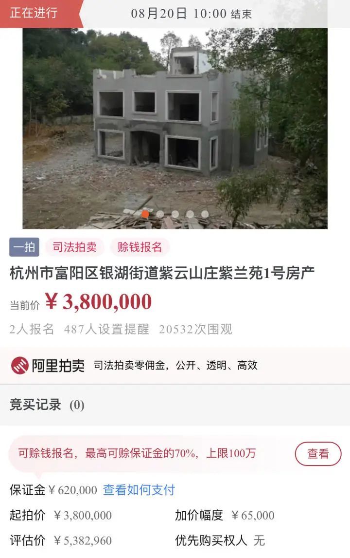 紫云山庄|2万多人围观！一套380万起拍的别墅，竟是断壁残垣？