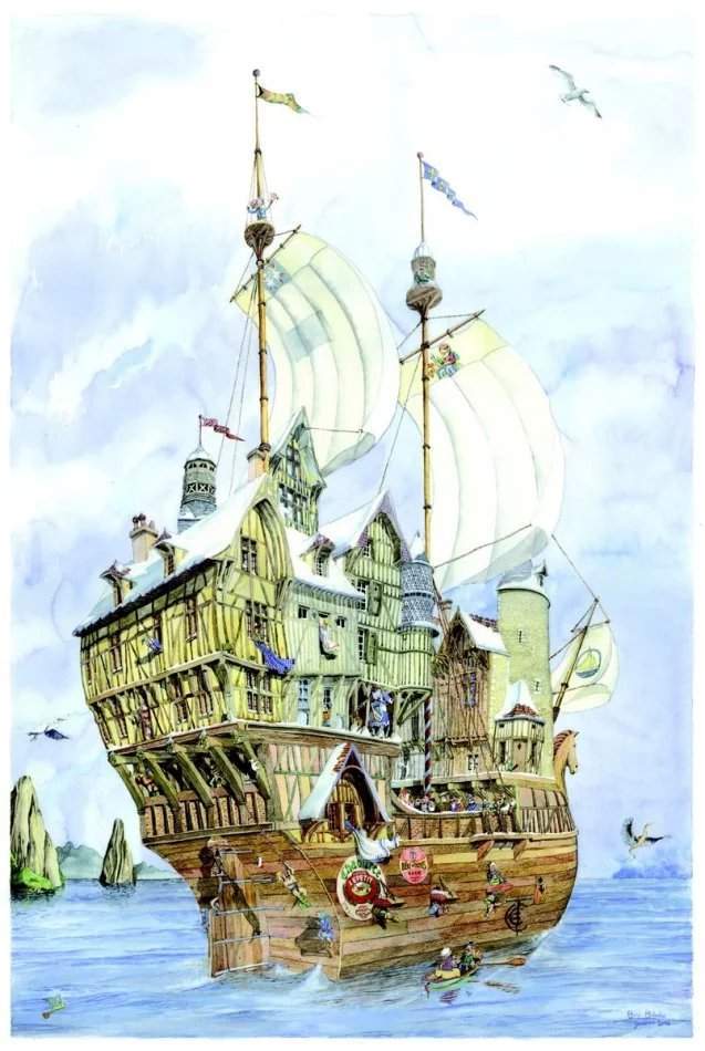 水彩&颇有想象力的插画:童话故事般的建筑水彩