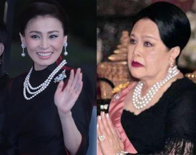 泰王后首次穿黑色短裙!从头到脚全是新首饰,跟诗妮娜打响珠宝战