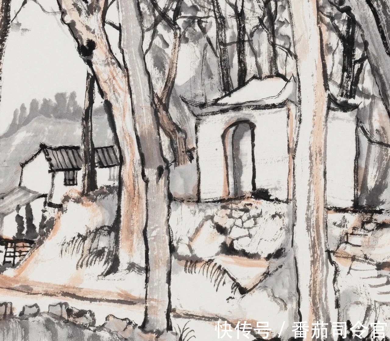 写意山水画|林容生一组写意山水画,每张都带高清局部,看清线的造型