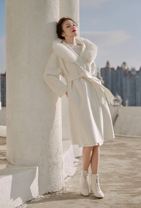 短靴|今年冬天大衣就要穿“奶油白”,温柔优雅还显白,清新时髦又保暖