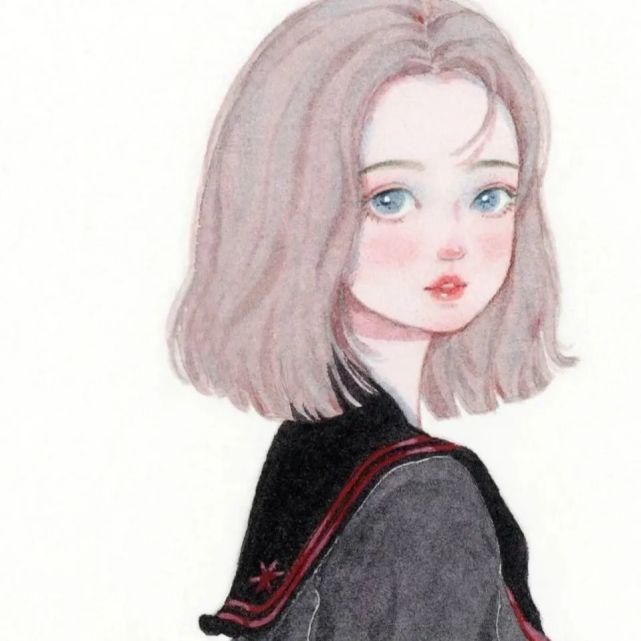 人海|手绘女生头像 于是跃入人海 各有风雨灿烂