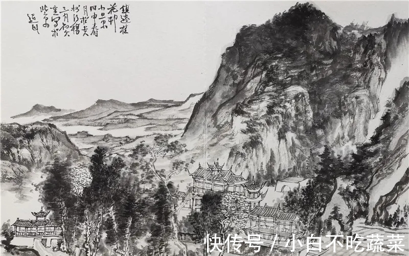 水墨#书画一体,意蕴无尽|白云飞水墨山水画