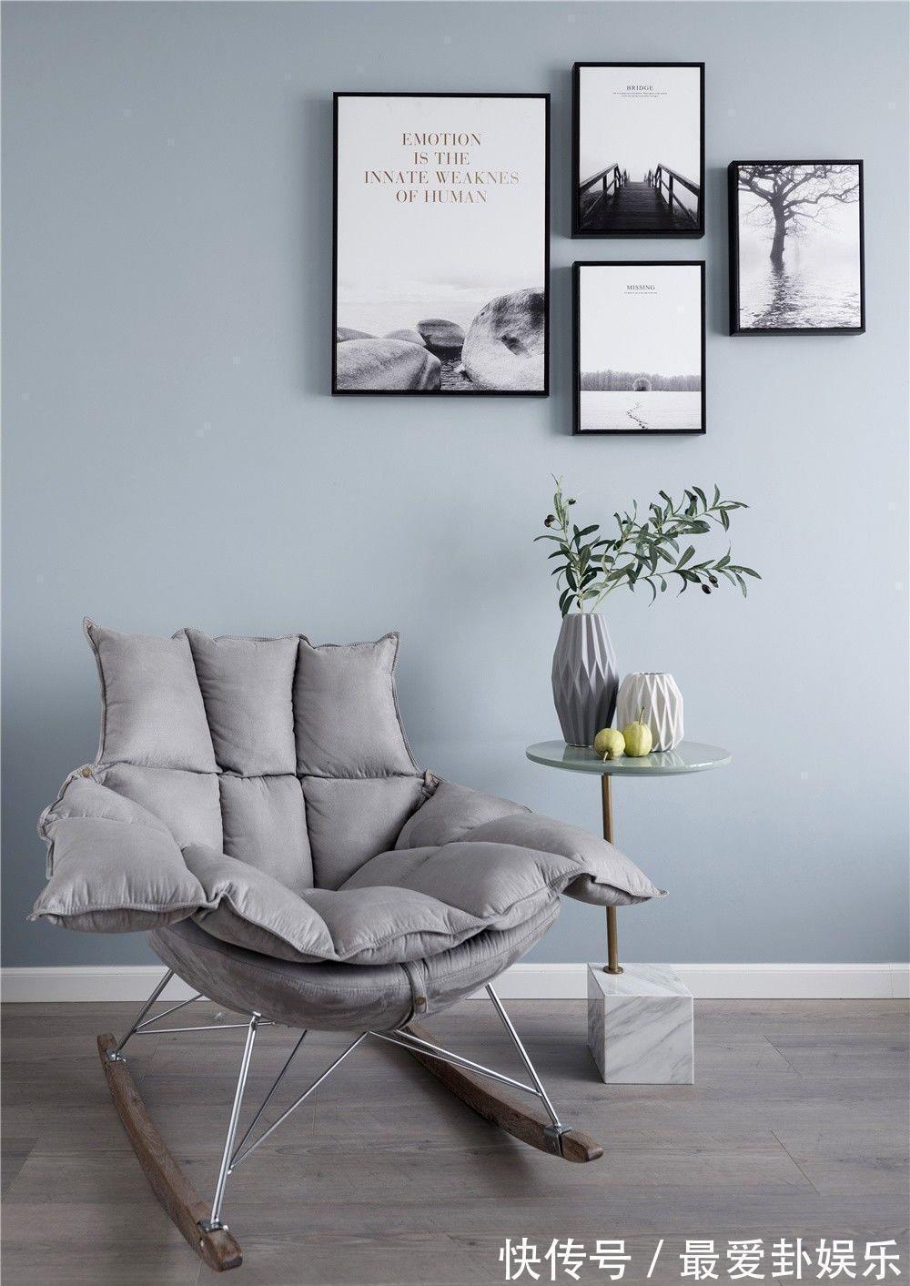 餐边柜|经典的黑白灰作为主色调,加入一些柔和的元素,打造舒适的四居室