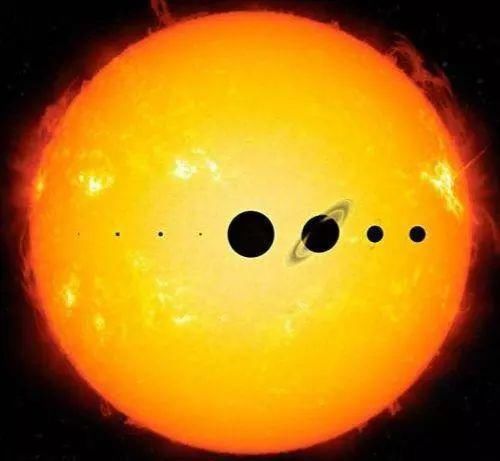 来看看太阳系中的星体大小顺序，地球排名很靠前，太阳木星很霸道