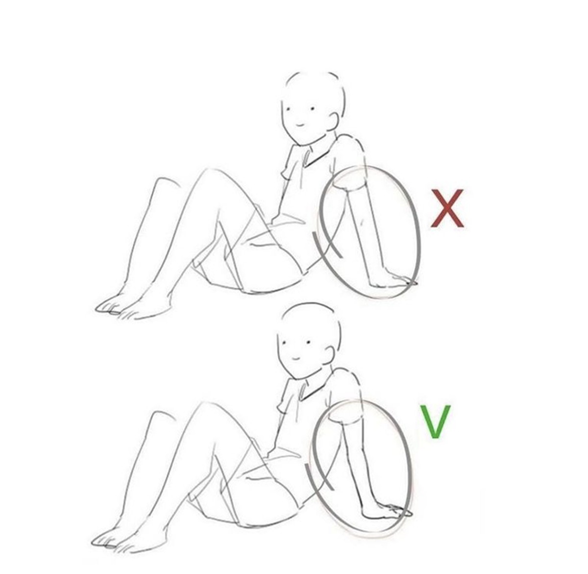 二次元@画师向人们展示正确和错误的绘画方式,尤其是在人物上颇有心得