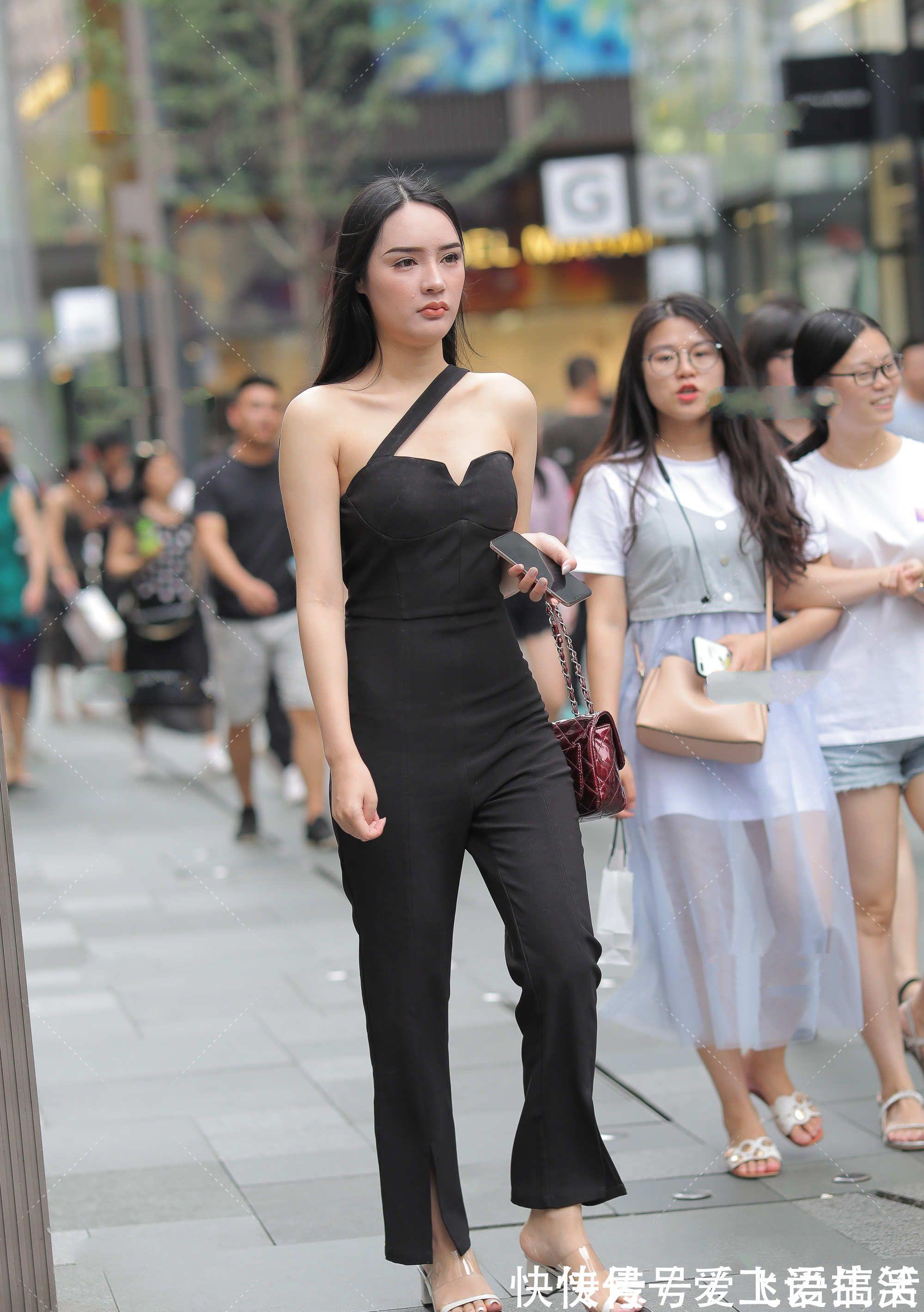 套装|黑色斜肩套装,时尚大气,尽显高贵冷艳的气质