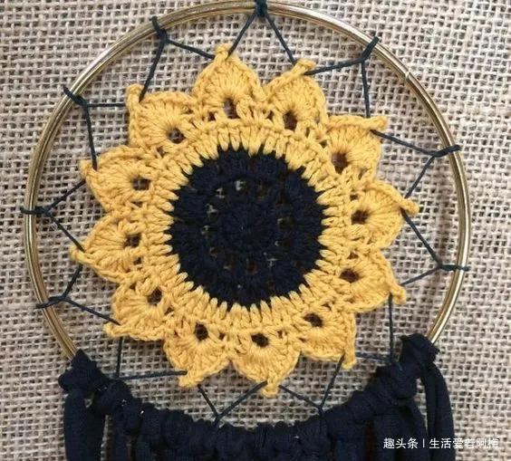 毛线钩针编织向日葵合集，DIY手工编织附图解教程