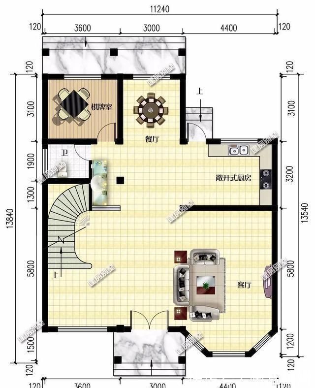 观景|像小城堡的农村二层别墅,带挑空客厅设计,造型大气采光好