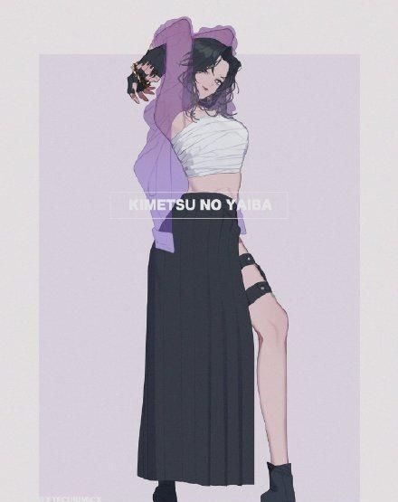 女团|鬼灭之刃:可以出道的时尚男团与女团,虫蛀和恋柱变长腿御姐