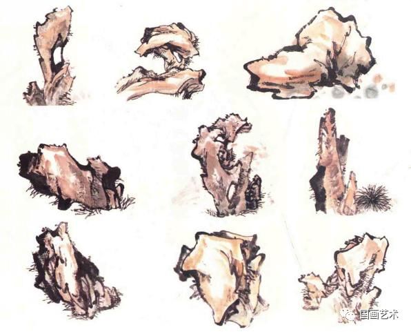  石之|牡丹配湖石怎么画？