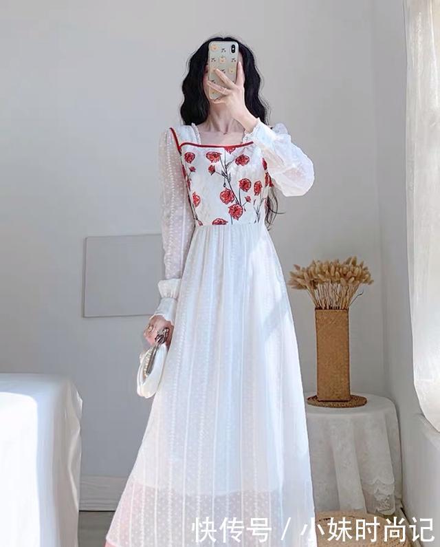 优雅|法式桔梗裙+细高跟, 真的是轻奢又女人味十足, 聚会穿更养眼