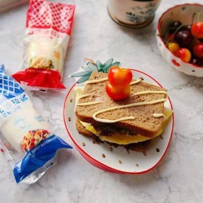 鲜嫩|10分钟出锅的#丘比三明治#火腿三明治，鲜嫩又爽口