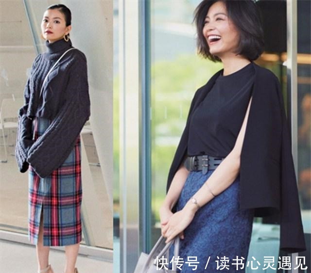 针织衫 容易被忽视的藏青色，没想到秋冬季穿搭，时尚感十足还显瘦！