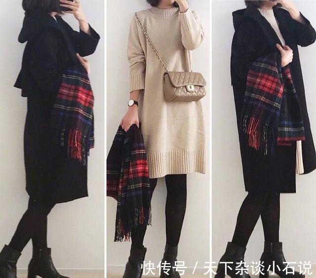 针织连衣裙 降温了也要风度跟温度兼具,这几种搭配时髦又优雅,超适合普通人!