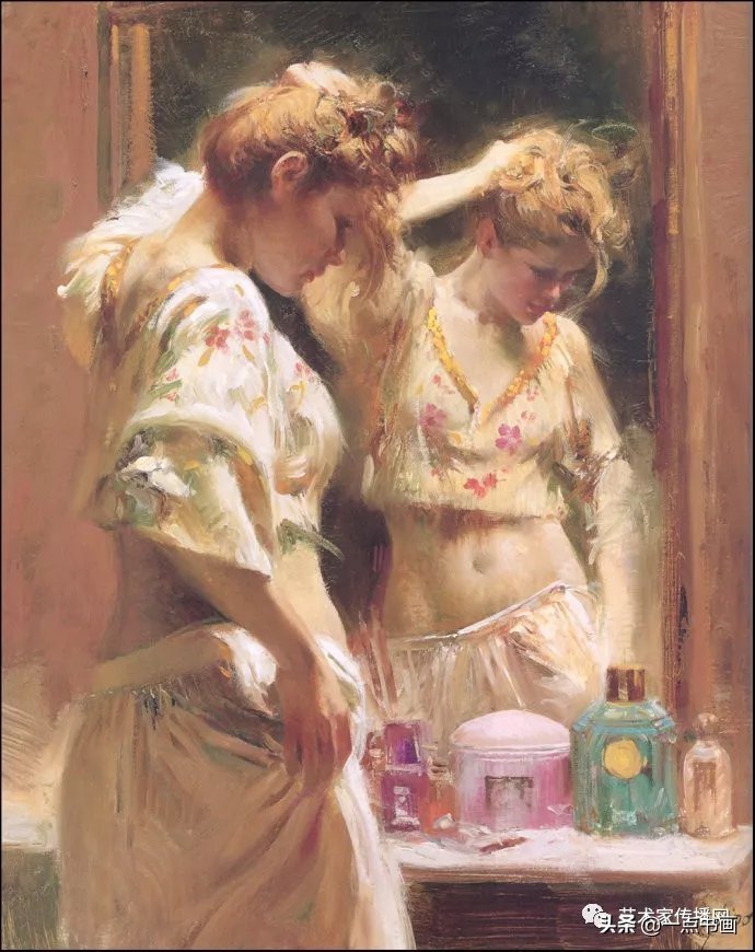 油画!皮诺德埃尼的油画人物,色彩斑斓,动静结合,光彩照人