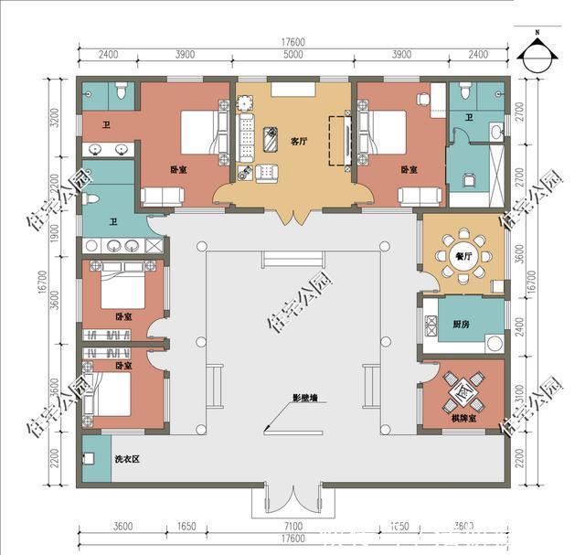 平面|2021年农村建房子，推荐这15套中式小院，造价便宜还实用