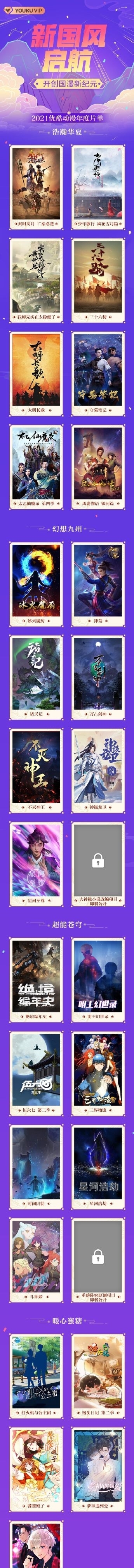 歌行|优酷动漫片单:秦时明月、少年歌行、伍六七在榜,31部动漫待播