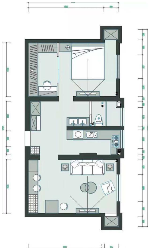 配色|北欧风小户型设计，卫生间和厨房的配色超赞，晒晒