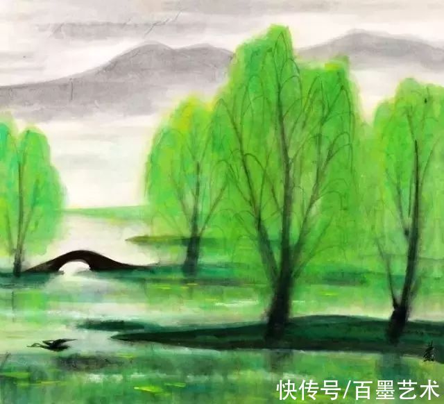 郑午昌@春风拂柳,春意浓!大师笔下的春柳太美了