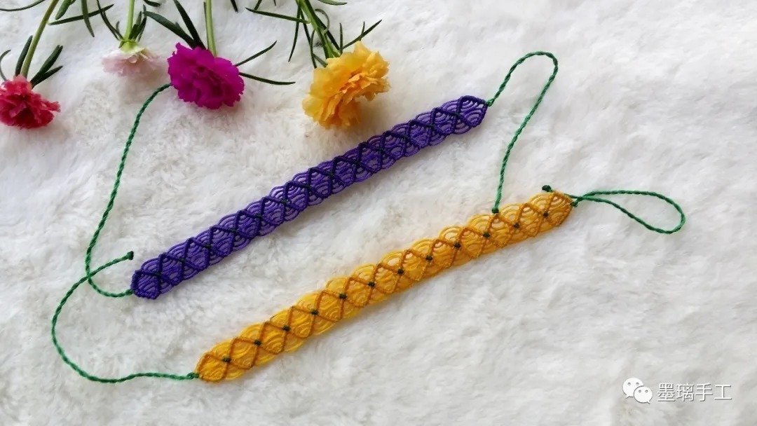 编绳|分分钟钟能学会的手工教程 一看就会的diy手工编绳斜卷结手链