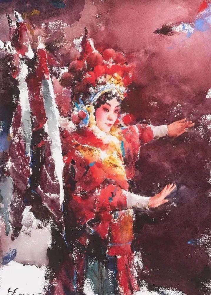  极致|中国水彩：大笔触画出霸屏水彩，光感够绝，极致东方的美！