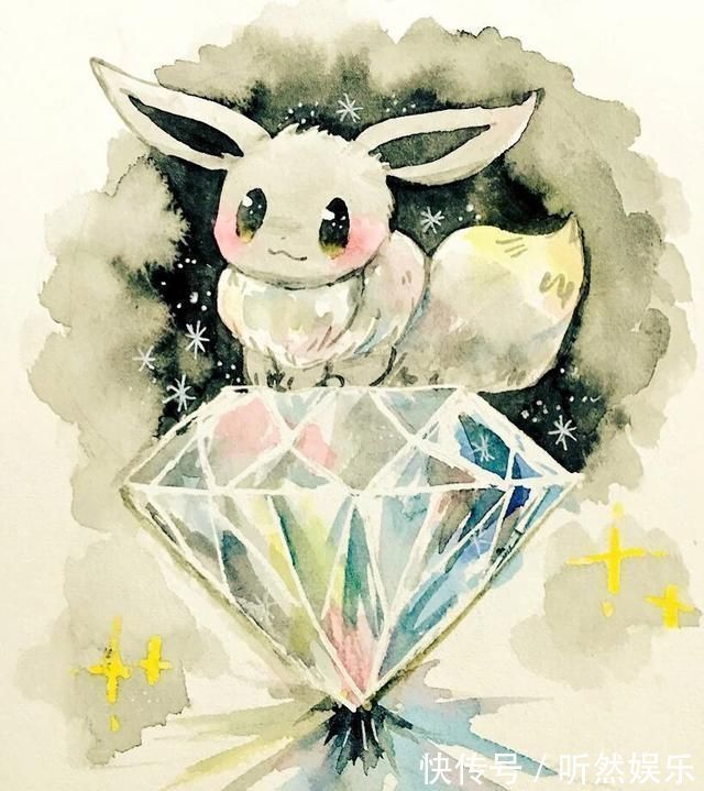 冰伊布|“画风清新”的精灵宝可梦插画,沙奈朵如天使,雪拉比如仙子!