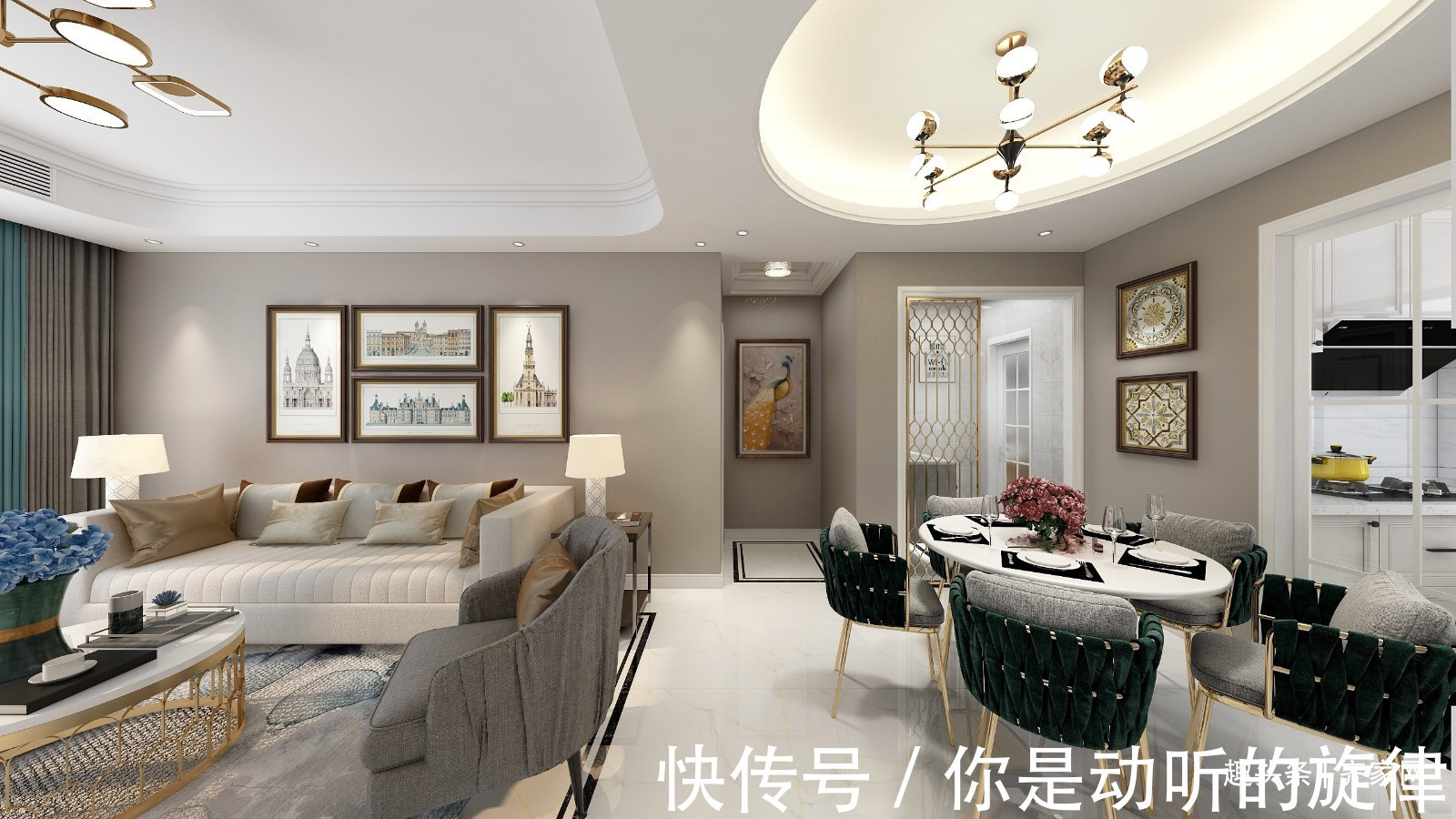 阳台|90平三房美式,阳台客厅打通增强明亮,轻奢衣帽间,储物又美妙