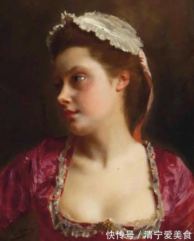 肖像画!花容月貌般的法国女性人体油画,眉梢眼角藏秀气,声音相貌露温柔