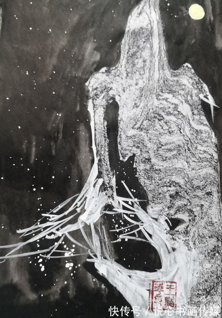 王照华@中国鹰王胡杨大师王照华鬼斧神工画胡杨《秘境》