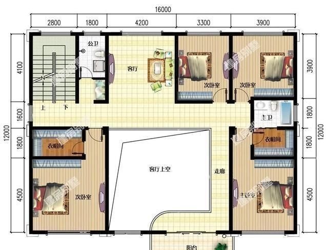 复式别墅|50万在老家盖一栋复式别墅，这款户型客厅敞亮，完工效果奇好！