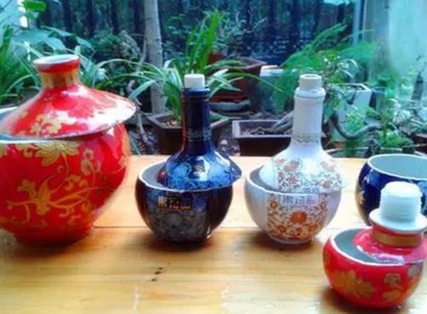 酒瓶外形好看就拿来当花盆,搭配文竹、吊兰、金枝玉叶,特美!