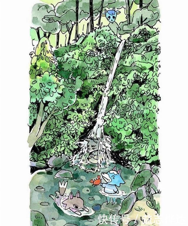 插画$哇马克笔画出水彩般效果,装饰感太强了,简单又漂亮,收藏
