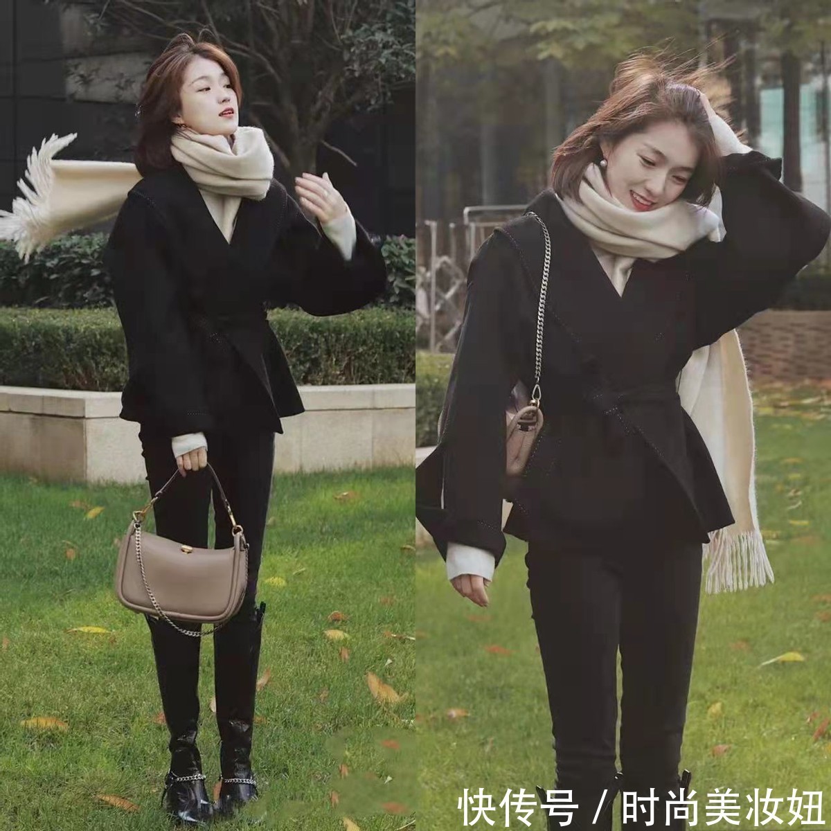 大衣|短款大衣才是小个子冬季必备,“上短下长”洋气显高,太好看了