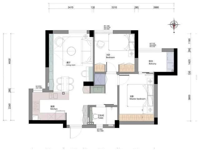 卫生间|64㎡轻奢两居室，柜子设计是最大亮点，颜值高又好用，值得借鉴！
