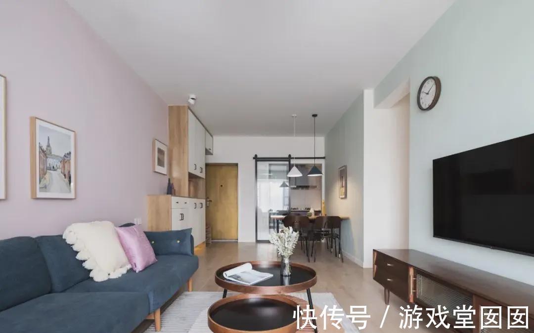 薄荷绿|92㎡浪漫北欧风装修,温暖好色,超实在的一房多用