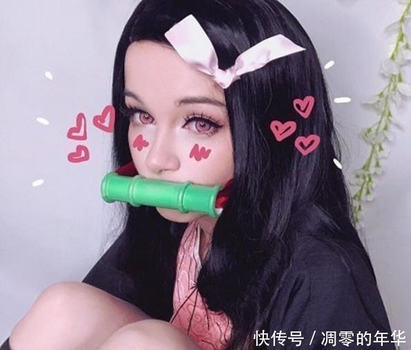 祢豆子|栗花落香奈乎最还原cos,鬼灭之刃第一女神的称号,被她抢走了