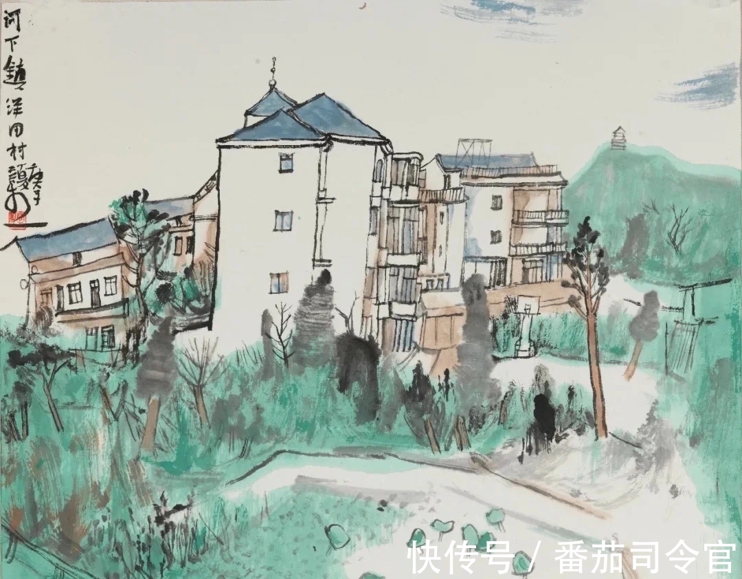 写意山水画|林容生一组写意山水画,每张都带高清局部,看清线的造型