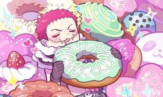 分享|海贼王:卡二壁纸分享,萌版卡二与甜甜圈融合,暗黑版散发霸气