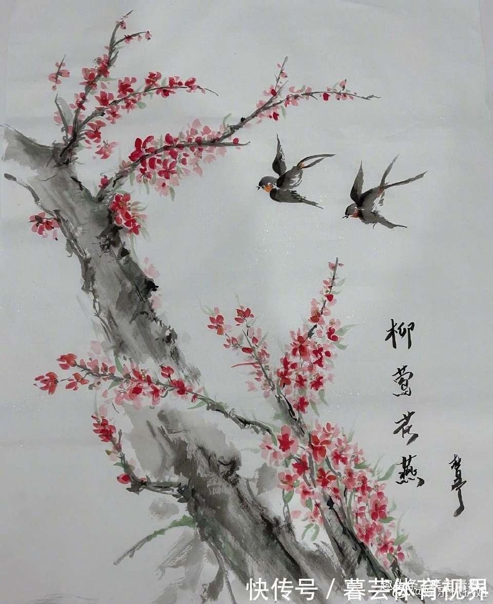 国画#张馨予国画居然画得这么好,真是人美又有才艺