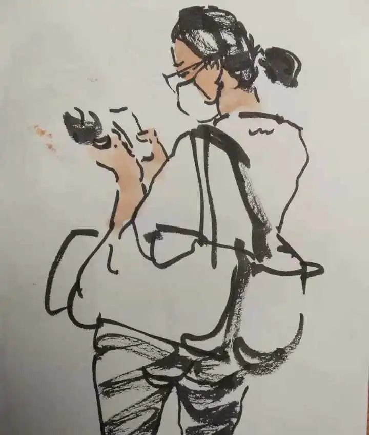 杭州地铁2号线@3年画了12000多幅!地铁早晚高峰上,他画了这些偶遇的人