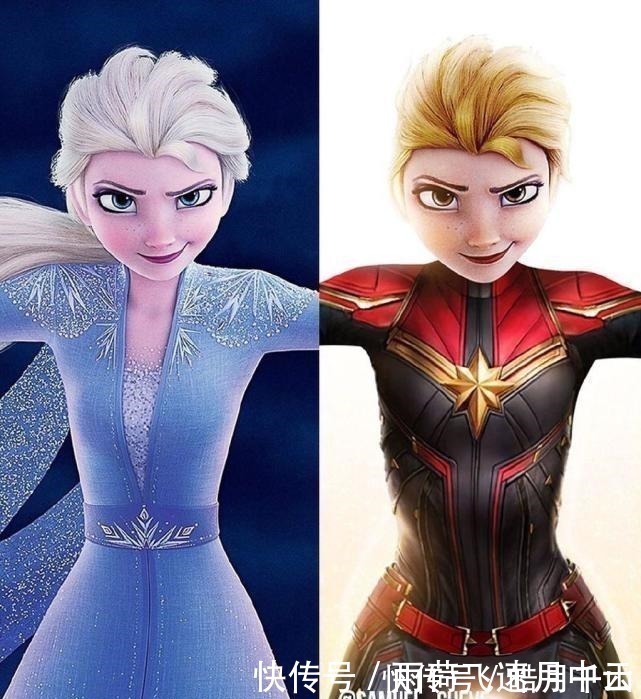 艾莎|当《冰雪奇缘》遇上《复仇者联盟》,艾莎变身“惊奇队长”无压力!