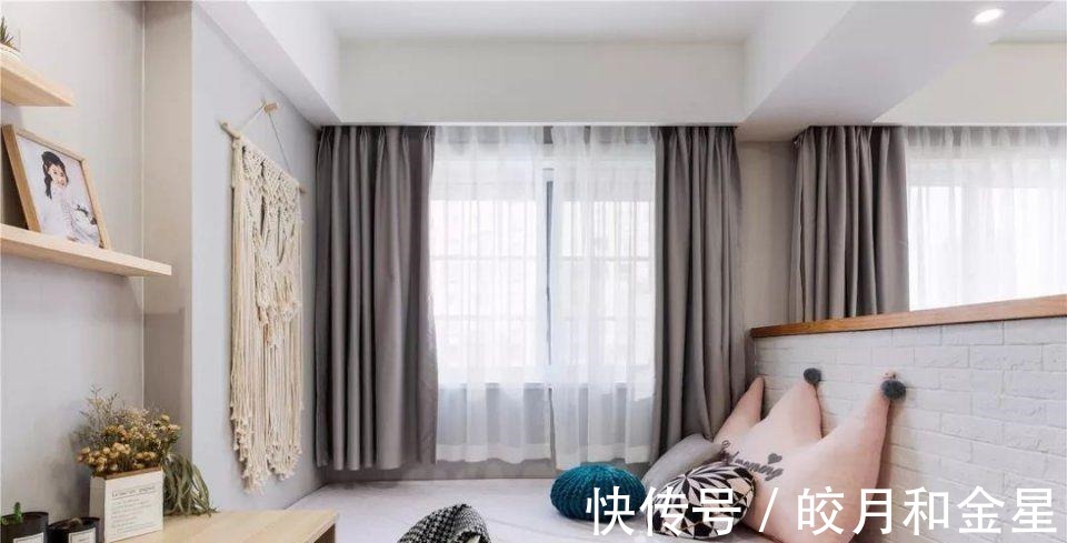 隔断|112㎡清新北欧风,客厅砌个半墙隔出一间书房,2居变3居真实用